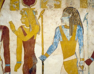Vægmalerier fra Tomb of Pa Nentwy, Bahariya Oasis, Giza, Egypten. Egyptisk civilisation, 26. dynasti, 663-525 f.Kr. af Egyptian 26th Dynasty