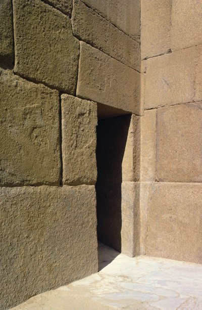 Granitmur fra daltemplet i Khafre, Old Kingdom af Egyptian 4th Dynasty