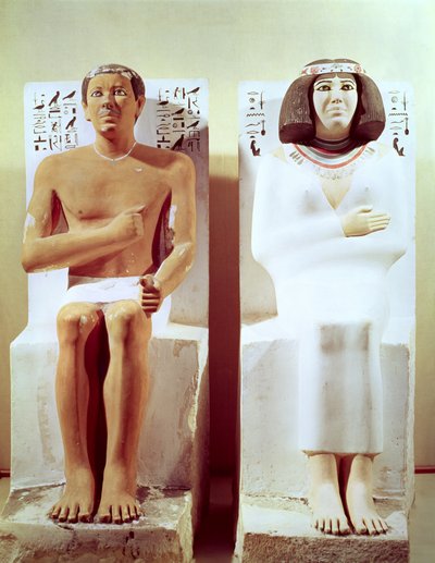 Rahotep og hans kone, Nofret, ca. 2620 f.Kr. (malet kalksten) af Egyptian 4th Dynasty