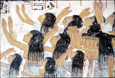 Det gamle Egypten, Vægmaleri, Grædende kvinder i et begravelsesoptog, Ramoses grav, Theben af Egyptian Egyptian