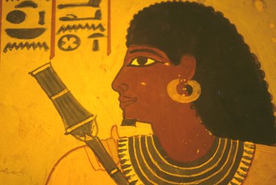 Det gamle Egypten, Vægmaleri/fresco, Sennufers grav, Theben/Luxor, Sennufer holder scepter, borgmester i Theben, opsynsmand under Amenophis II af Egyptian Egyptian
