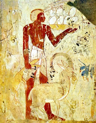 Vægmaleri fra egyptisk grav, der forestiller dyreofringer af Egyptian Egyptian