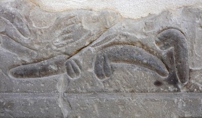 Bunker af mandlige kønsdele skåret af fjenden, Horus-templet, Edfu af Egyptian Egyptian