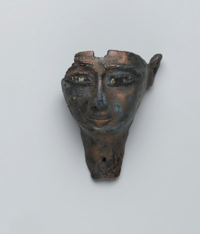 Ansigt fra en sammensat statue, tredje mellemperiode-sen periode (bronze) af Egyptian Egyptian