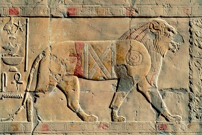 Løve, Senenmut, Hatshepsut-templet, Dayr al-Bahri, Egypten af Egyptian Egyptian