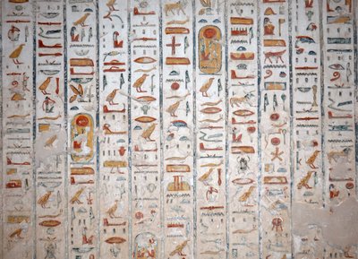 Vægmaleri af hieroglyffer, Kongernes Dal, Luxor af Egyptian Egyptian