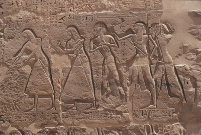 Relief af skriver og fange i Ramses III