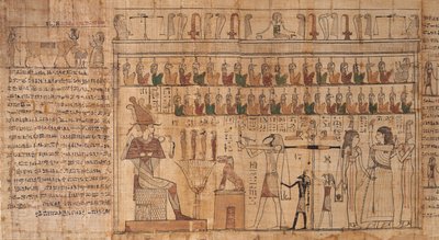 Tsekhonin kuolleiden kirja, yksityiskohta, sielujen punnitus (psykostaasi), -664 - -332 (papyrus) af Egyptian Egyptian