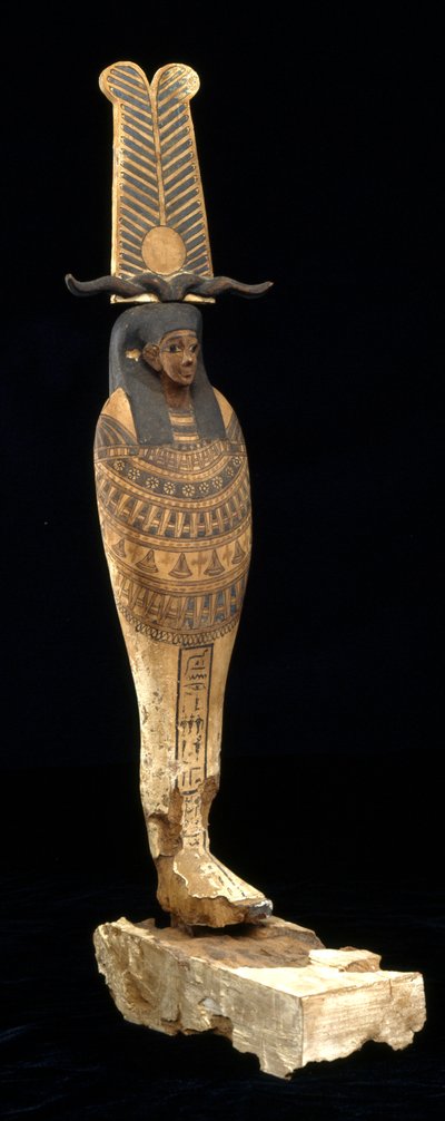 Figur af Ptah-Sokar-Osiris, 332-30 f.Kr. (træ, polykrom og guld) af Egyptian Ptolemaic Period