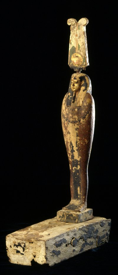 Figur af Ptah-Sokar-Osiris, 332-30 f.Kr. (træ, polykrom og guld) af Egyptian Ptolemaic Period