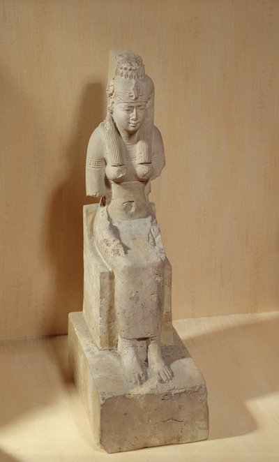 Statue af gudinden Rattawy, fra Medamud (kalksten) af Egyptian Ptolemaic Period