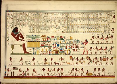 Egyptiske hieroglyffer, fra udsigter osv., fra Sheikh-Hassan til Beni-Hassan, Atlas Folio (papir) af Egyptian School