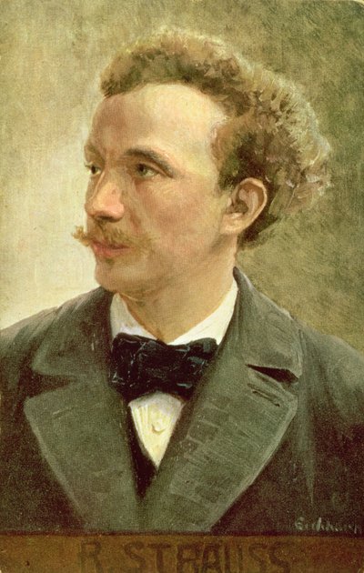 Postkort af Richard Strauss (1864-1949) ca. 1914 (farve litho) af Eichhorn Eichhorn