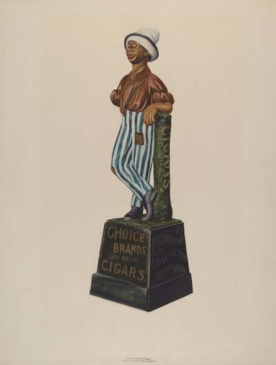 Cigarbutik figur af Einar Heiberg