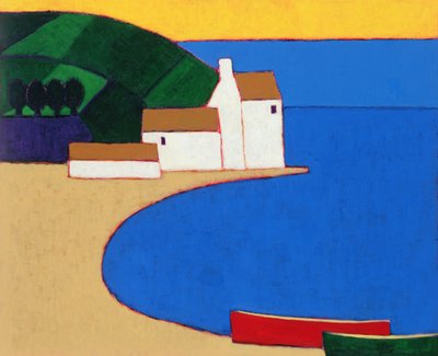 Bugt i det sydlige Bretagne, 2004 (akryl på papir) af Eithne Contemporary Artist Donne