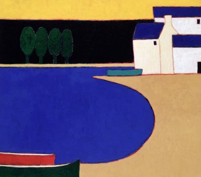Bugt nær Ste. Marie, Bretagne, 2004 (akryl på papir) af Eithne Contemporary Artist Donne