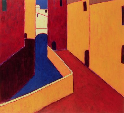 Fondamenta dei Sartori, Venedig, 1999 (akryl på papir) af Eithne Contemporary Artist Donne
