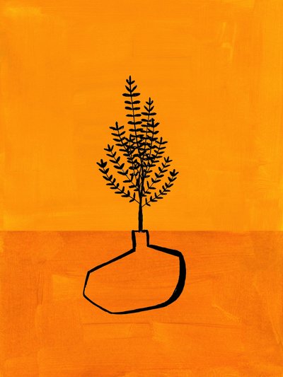 Orange, minimalistisk plante af Ejaaz Haniff