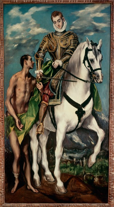 Sankt Martin af Tours og tiggeren (maleri på lærred) af El (1541-1614) Greco