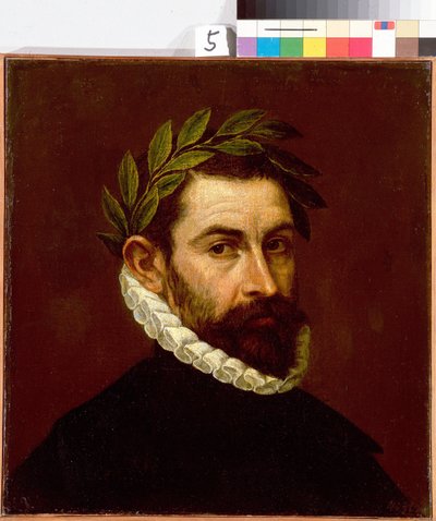 ""Portræt af digteren Alonso de Ercilla y Zuniga (1533-1594)"" Maleri af Domenikos Theotokopoulos kendt som El Greco (1540-1614) 1576-1578 Dim. 44,3x41,5 cm Sankt Petersborg Eremitagemuseum af El Greco