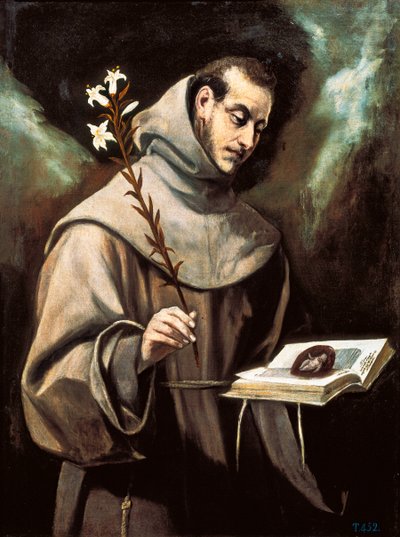 Portræt af Sankt Antonius af Padova af El Greco