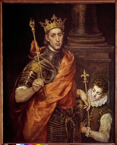 Portræt af Saint Louis (louis IX) med én side (1214-1270) Maleri af Domenikos Theotokopoulos dit El Greco (1541-1614) søn. 1,20 x 0,96 m af El Greco