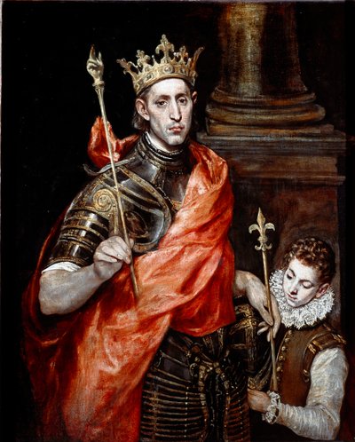 Saint Louis, konge af Frankrig og en side (maleri af El Greco