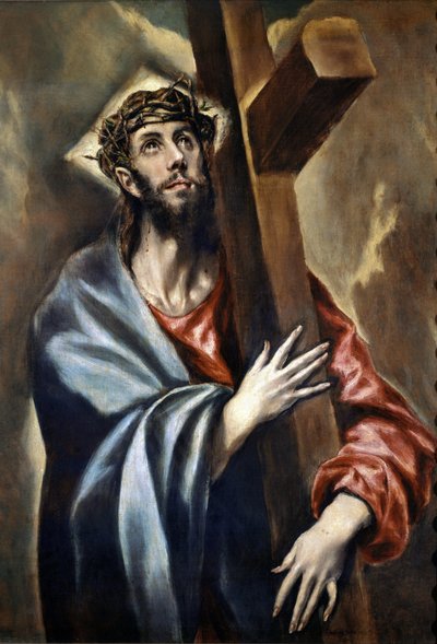 Vejen til Golgata, detalje af Kristus, der bærer korset (olie på lærred af El Greco