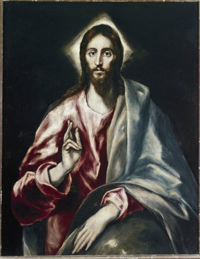 Frelseren - Olie på lærred af El Greco