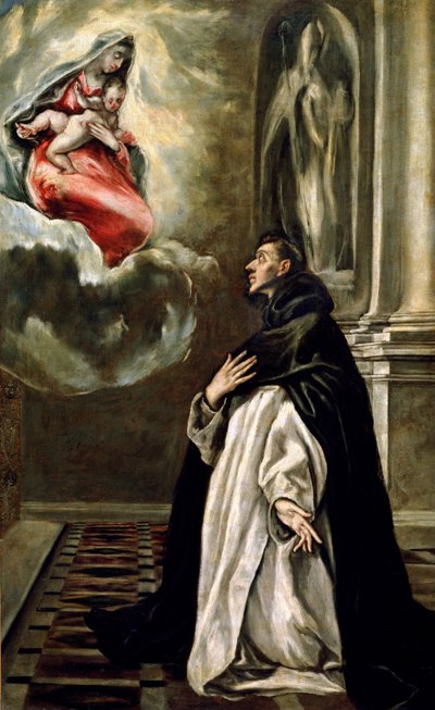 Vision of St. Hyacinth (olie på lærred) af El Greco