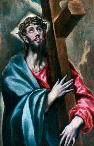 Kristus griber korset, 1600-1610 af El Greco
