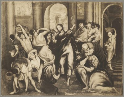 Kristus driver vekselererne ud af templet af El Greco