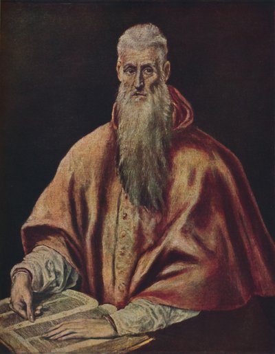 Sankt Hieronymus som kardinal, Sankt Hieronymus som kardinal, c1590-1600, 1938 af El Greco