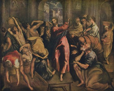 Die Tempelreinigung, Kristus renser templet, c1570, 1938 af El Greco