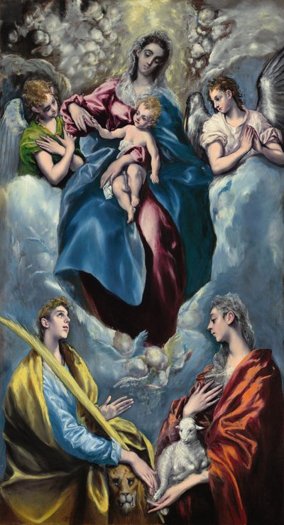 Madonna og barn med Sankt Martina og Sankt Agnes af El Greco