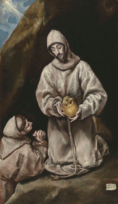 Sankt Frans og broder Leo i meditation af El Greco