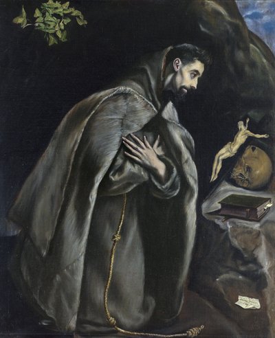 Den hellige Frans i bøn foran krucifikset af El Greco