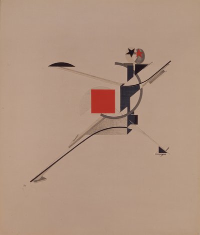 Den nye. Figur til operaen Victory over the sun af A. Kruchenykh, 1920-1921 af Eliezer Markowich Lissitzky