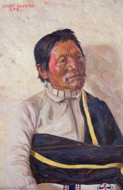 Chief Severo (olie på lærred) af Elbridge Ayer Burbank