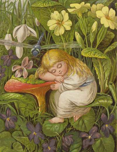 Men han var kun sunket i en drøm om glæde (farve litho) af Eleanor Fortescue Brickdale