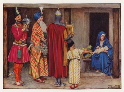Carols: The Kings from Orient (farve litho) af Eleanor Fortescue Brickdale
