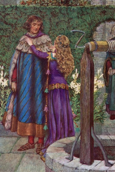 Elaine (farve litho) af Eleanor Fortescue Brickdale