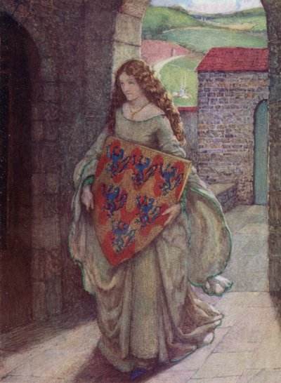 Elaine (farve litho) af Eleanor Fortescue Brickdale