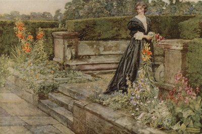Havefantasier, blomstens navn (farve litho) af Eleanor Fortescue Brickdale