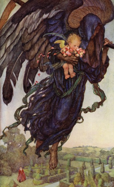 Saml rosenknopper, mens du kan, Old Time flyver stadig (farve litho) af Eleanor Fortescue Brickdale