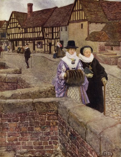 Jeg så hende kun gå forbi, og alligevel elsker jeg hende, indtil jeg dør! (farve litho) af Eleanor Fortescue Brickdale