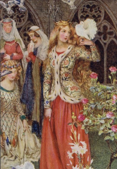 Illustration til Idylls Of The King af Alfred Lord Tennyson (farve litho) af Eleanor Fortescue Brickdale