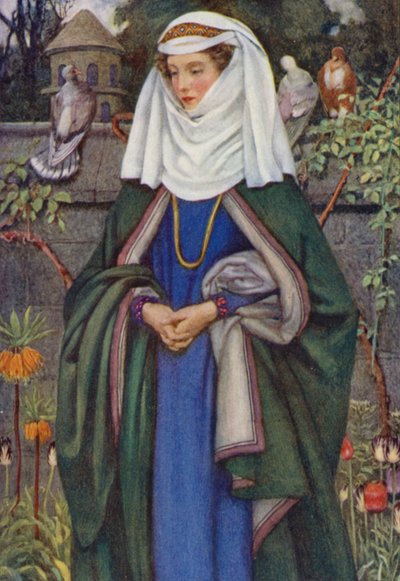Illustration til Idylls Of The King af Alfred Lord Tennyson (farve litho) af Eleanor Fortescue-Brickdale