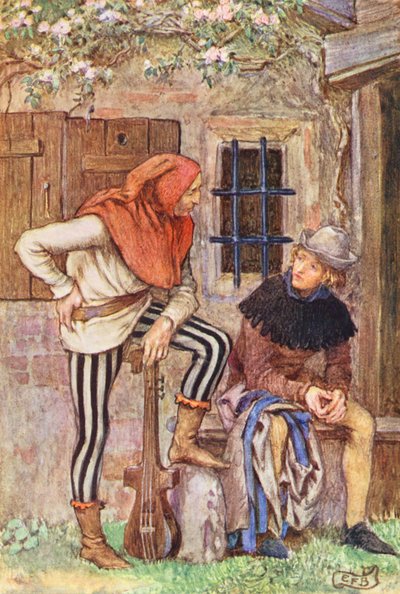 Illustration til The Gathering of Brother Hilarius af Michael Fairless (farvelitografi) af Eleanor Fortescue-Brickdale