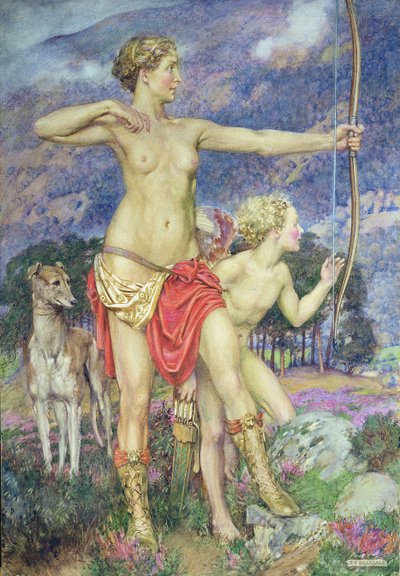 Pilen (akvarel på papir) af Eleanor Fortescue Brickdale